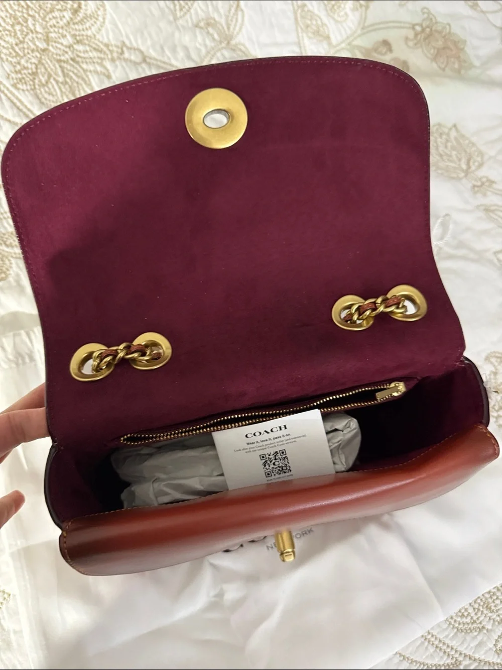 NWT Coach Shoulder Bag in Deep brown with Gold Hardware